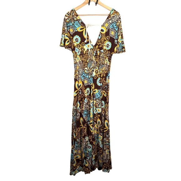 Anthropologie Le shack Paisley print maxi boho dress sz 10 - Picture 3 of 10